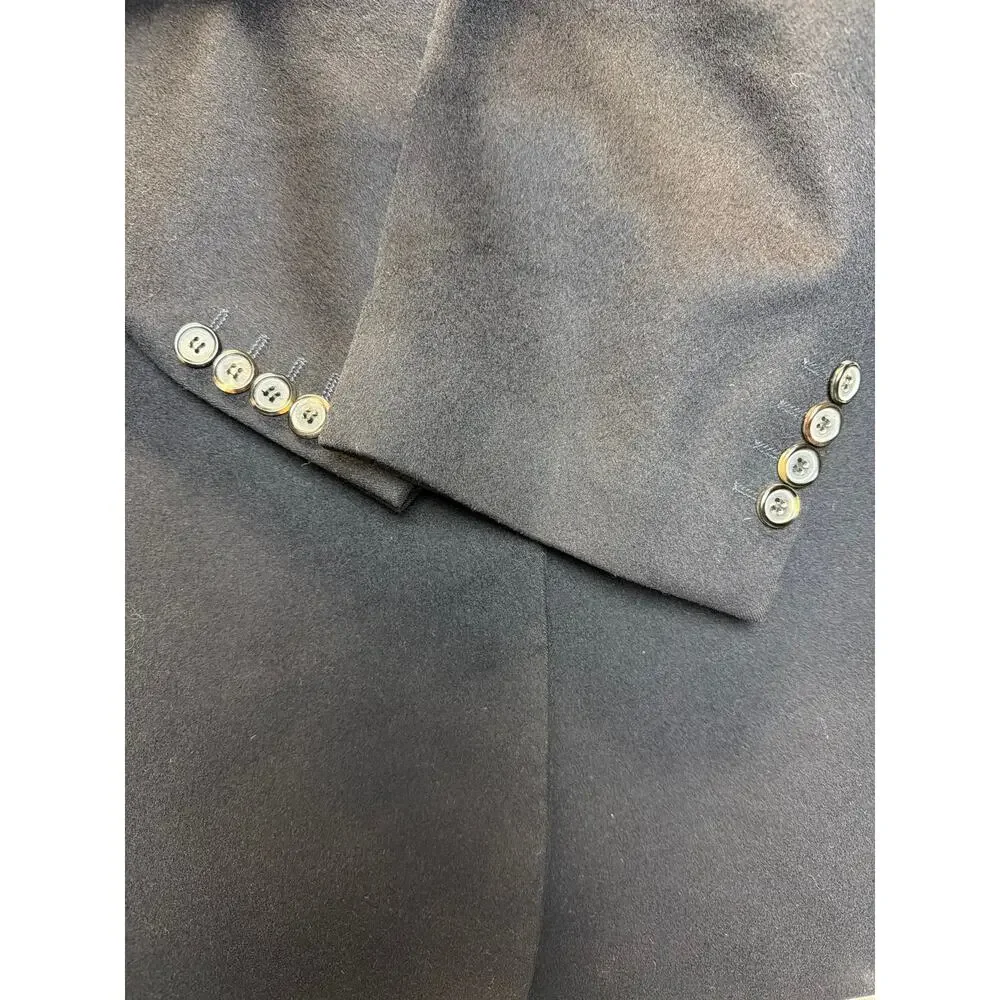 Sarar Mens 52R Blazer Jacket Loro Piana Superfine Wool Black 3 Button Italy